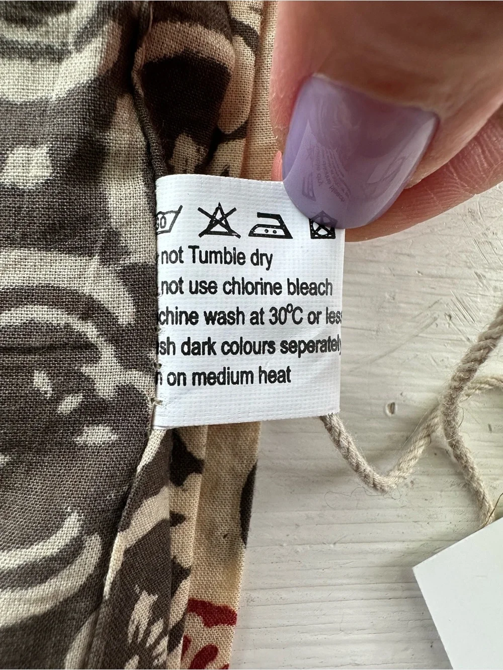 NWT Trades of Hope Fair Trade 100% Cotton Block Print Scarf Wrap Boho India